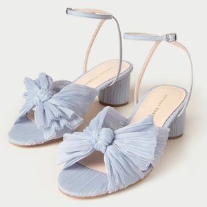NWT Loeffler Randall Dahlia Blue Pleated Bow Heel
